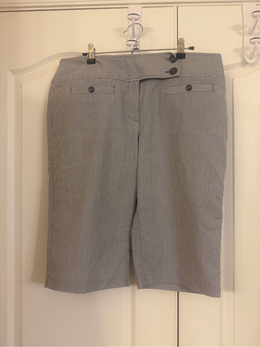 Women’s Grey & black Pinstripe Dress Shorts